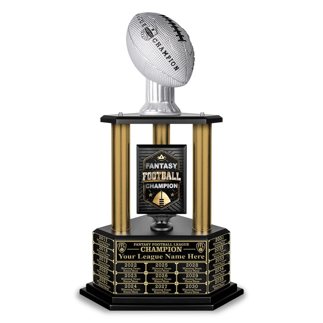 26”-36” Gold Column Fantasy Football Perpetual Trophy - Image 19