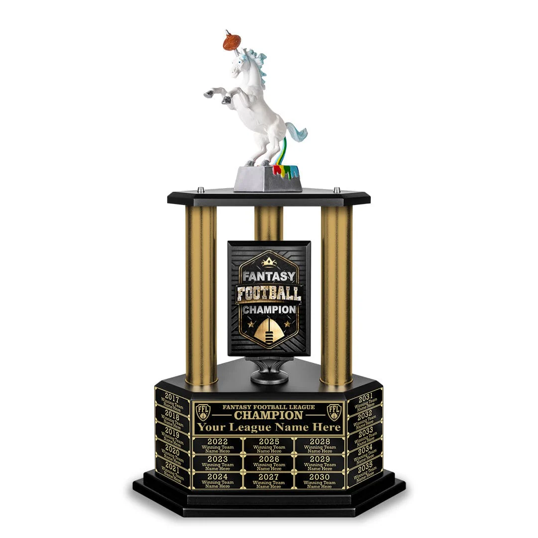 26”-36” Gold Column Fantasy Football Perpetual Trophy - Image 21