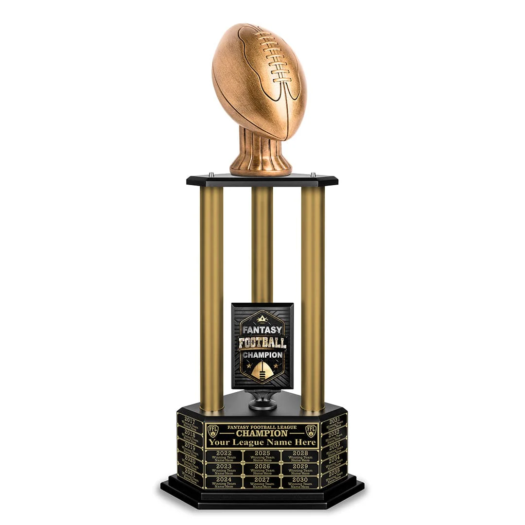 26”-36” Gold Column Fantasy Football Perpetual Trophy - Image 24