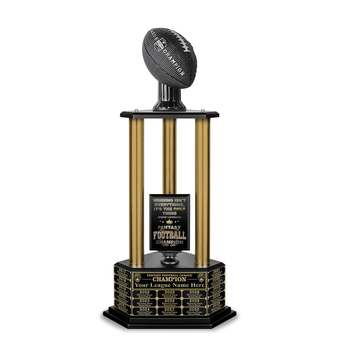 26”-36” Gold Column Fantasy Football Perpetual Trophy - Image 26