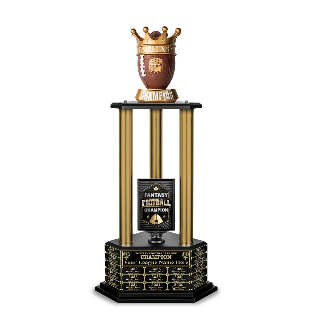 26”-36” Gold Column Fantasy Football Perpetual Trophy - Image 28
