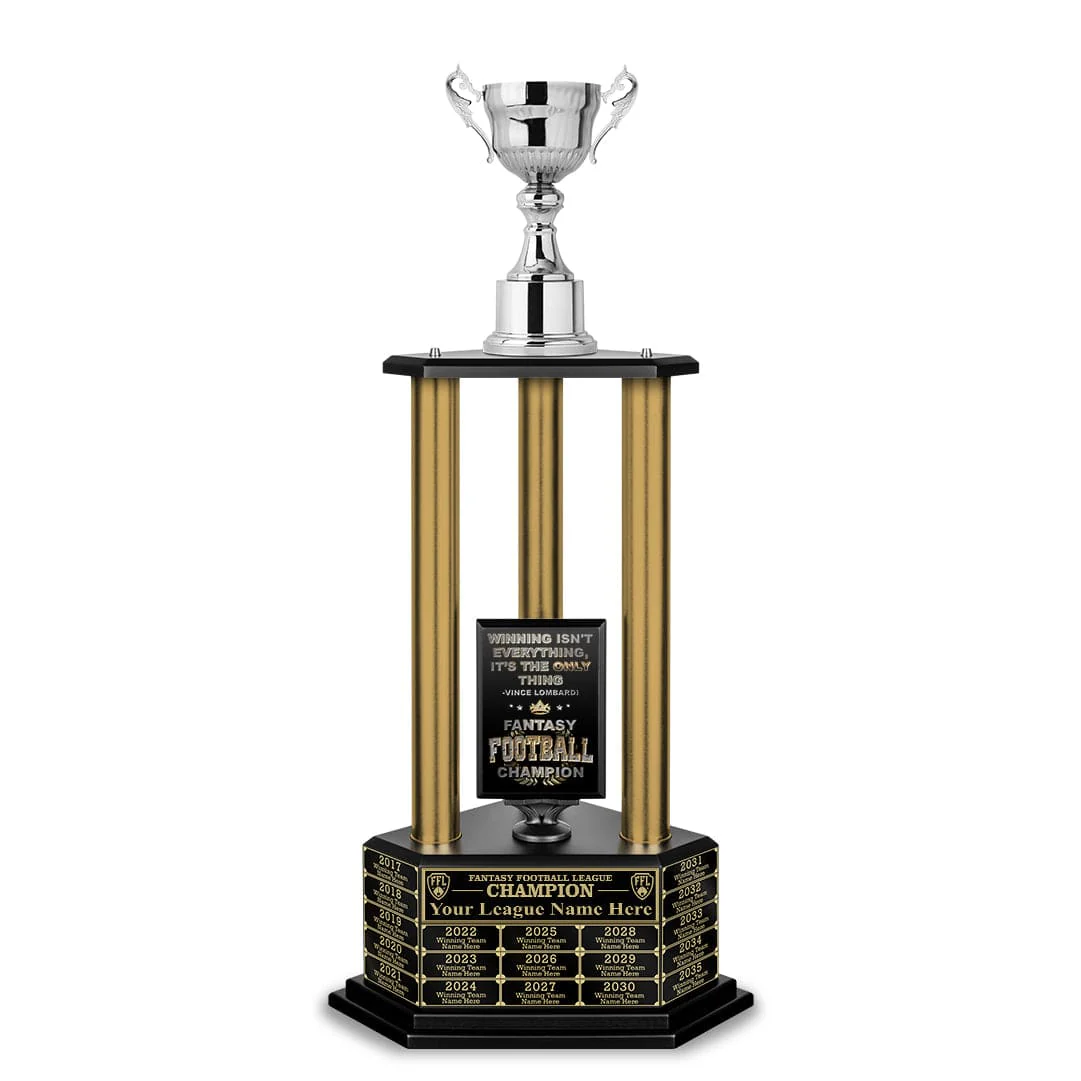 26”-36” Gold Column Fantasy Football Perpetual Trophy - Image 31
