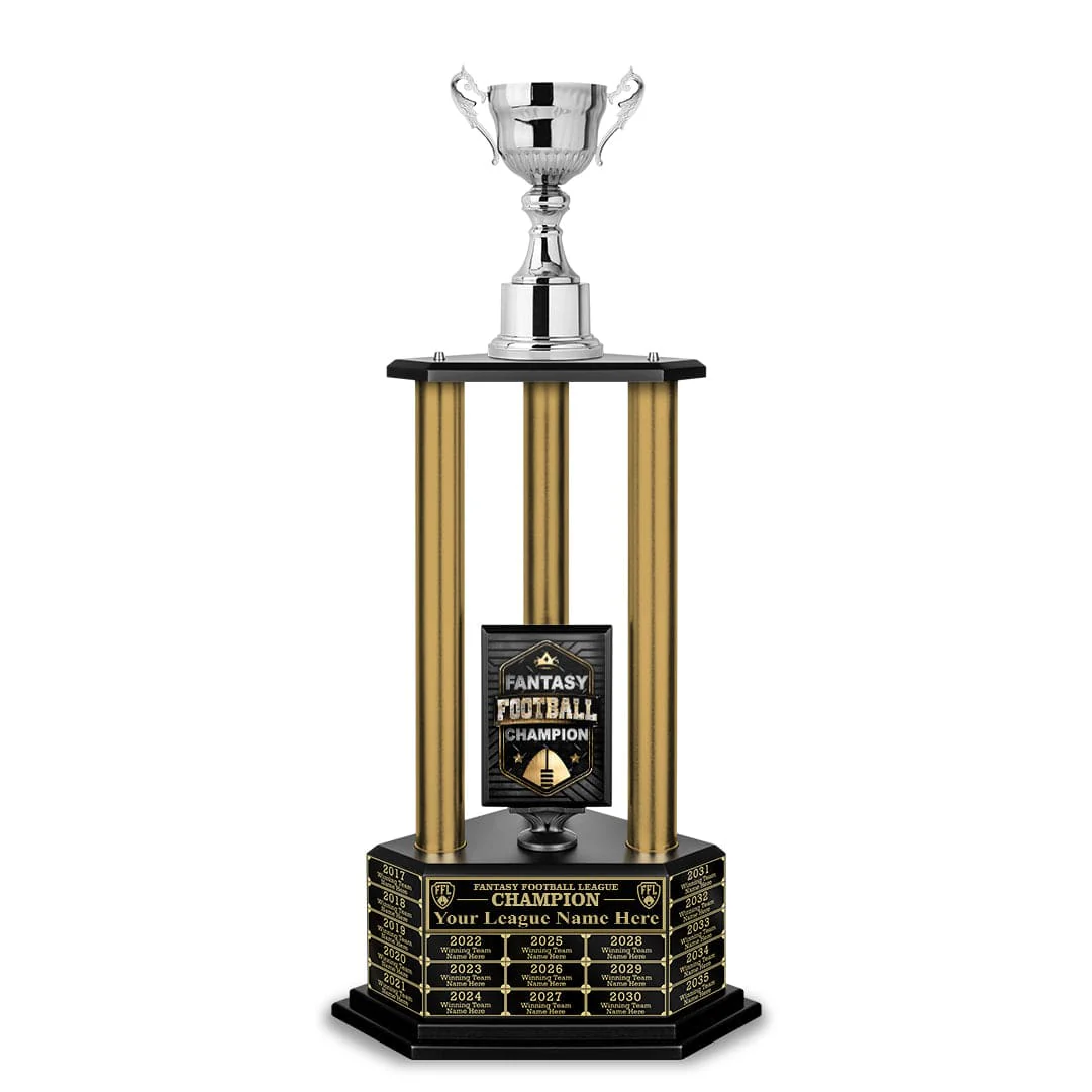 26”-36” Gold Column Fantasy Football Perpetual Trophy - Image 32