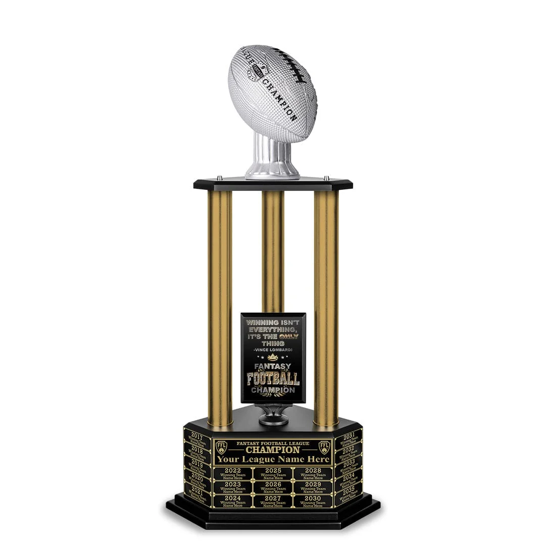 26”-36” Gold Column Fantasy Football Perpetual Trophy - Image 33