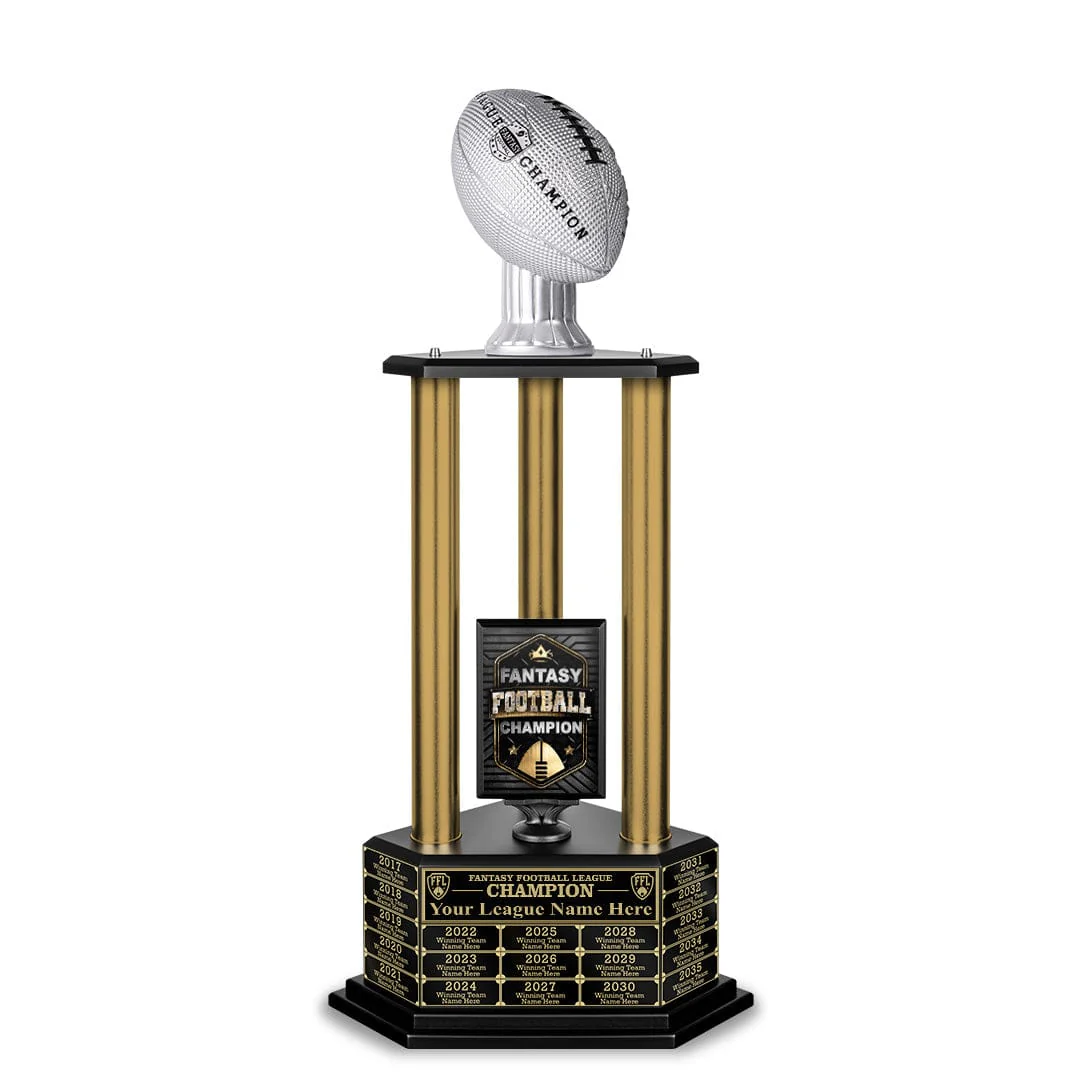 26”-36” Gold Column Fantasy Football Perpetual Trophy - Image 34