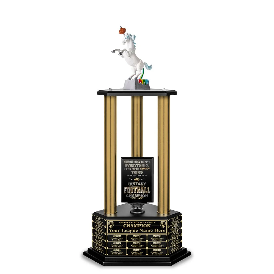 26”-36” Gold Column Fantasy Football Perpetual Trophy - Image 35