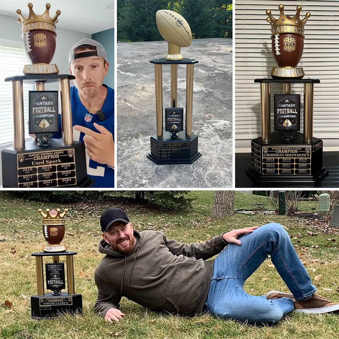26”-36” Gold Column Fantasy Football Perpetual Trophy - Image 4