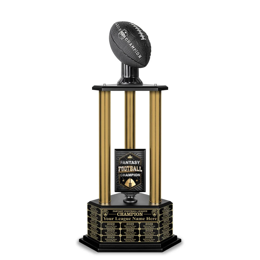 26”-36” Gold Column Fantasy Football Perpetual Trophy - Image 6