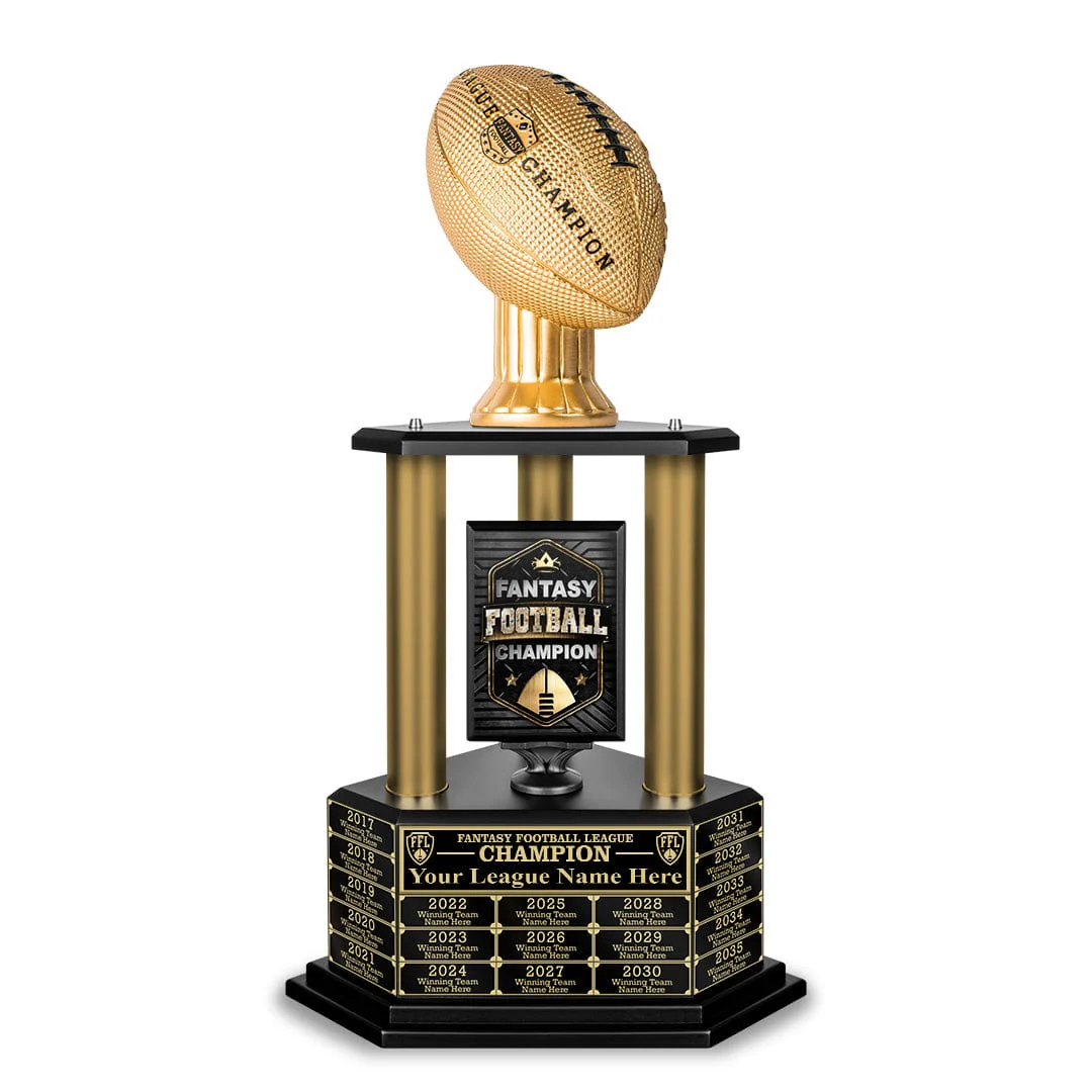 26”-36” Gold Column Fantasy Football Perpetual Trophy - Image 7