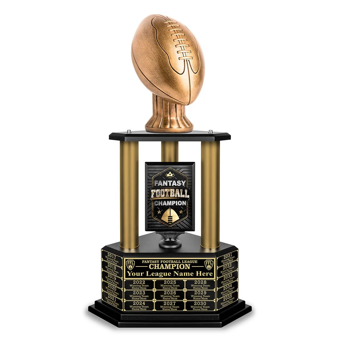 26”-36” Gold Column Fantasy Football Perpetual Trophy - Image 9