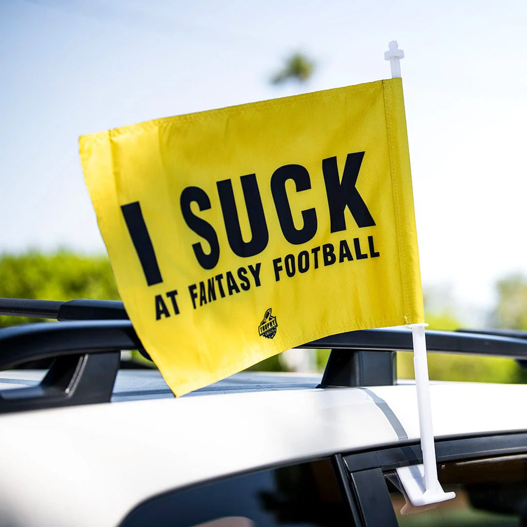 I Suck At Fantasy Football Car Flag - Image 3