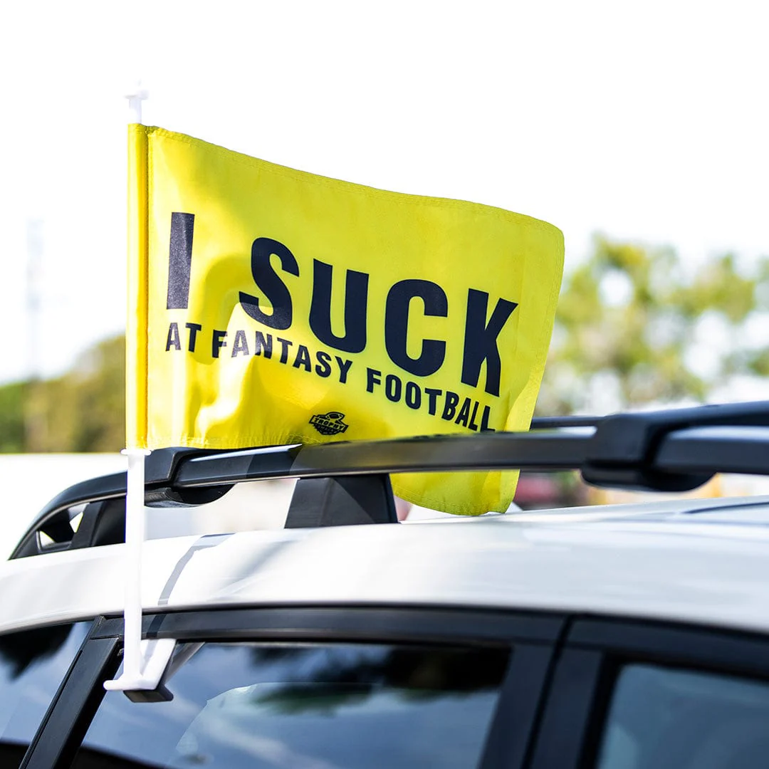 I Suck At Fantasy Football Car Flag - Image 4