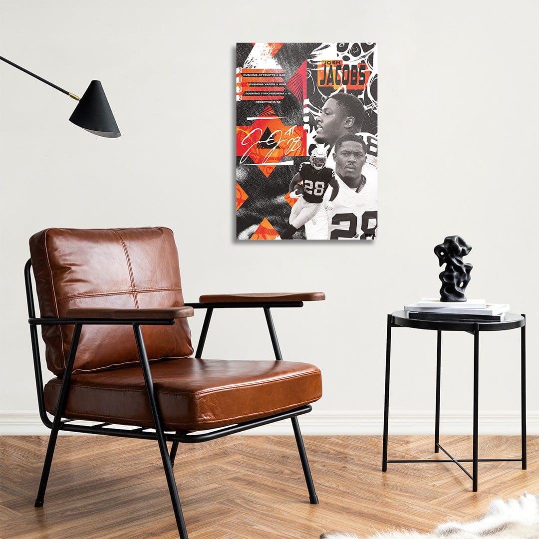 Josh Jacobs Signature Orange - Metal Wall Art - Image 3