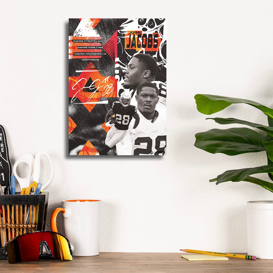 Josh Jacobs Signature Orange - Metal Wall Art - Image 8