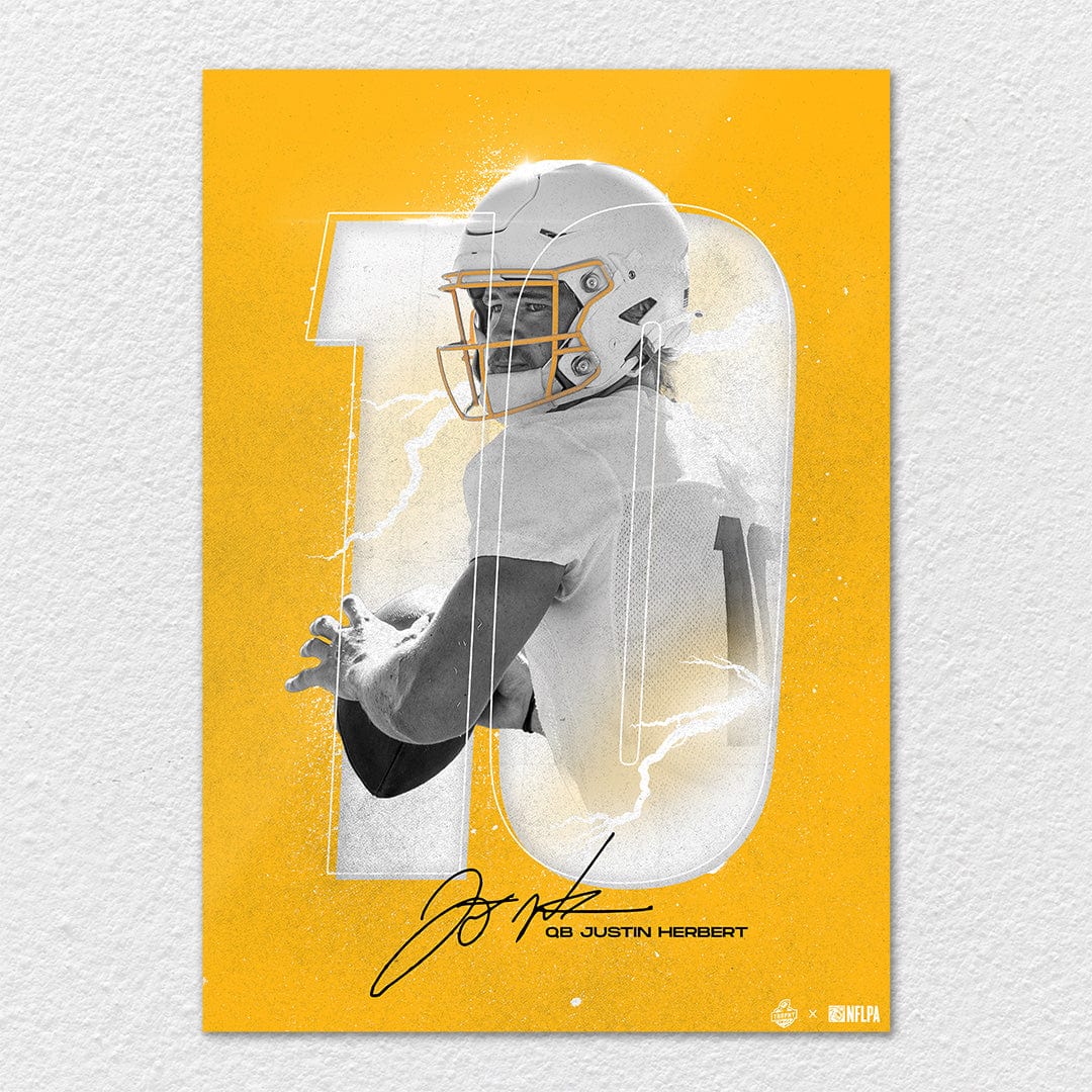 Justin Herbert Lightning Yellow - Metal Wall Art - Image 6