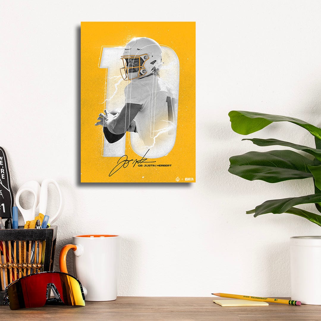 Justin Herbert Lightning Yellow - Metal Wall Art - Image 8