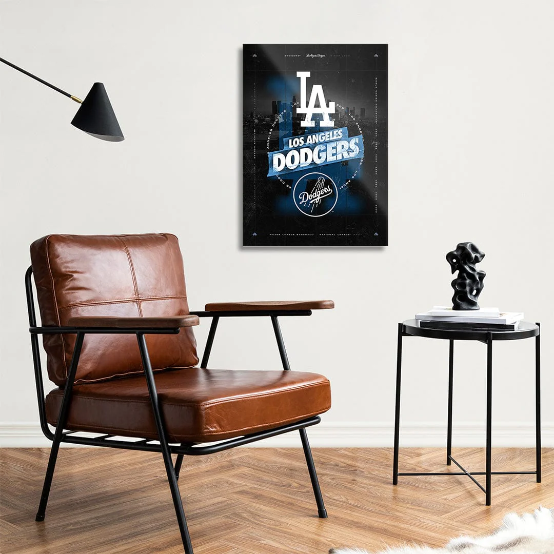 Los Angeles Dodgers City Skyline Stacked - MLB Metal Wall Art - Image 4