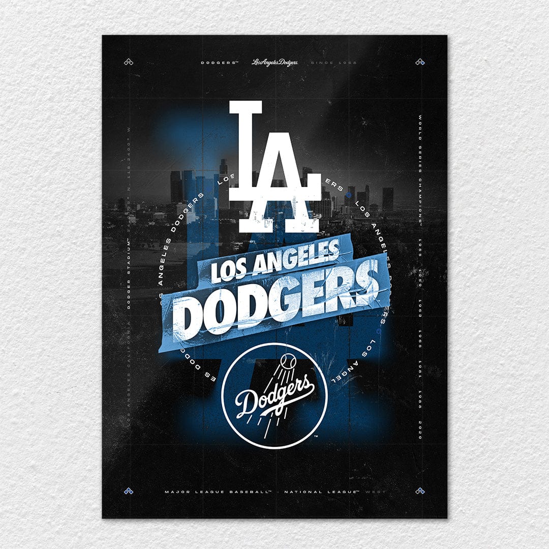 Los Angeles Dodgers City Skyline Stacked - MLB Metal Wall Art - Image 6
