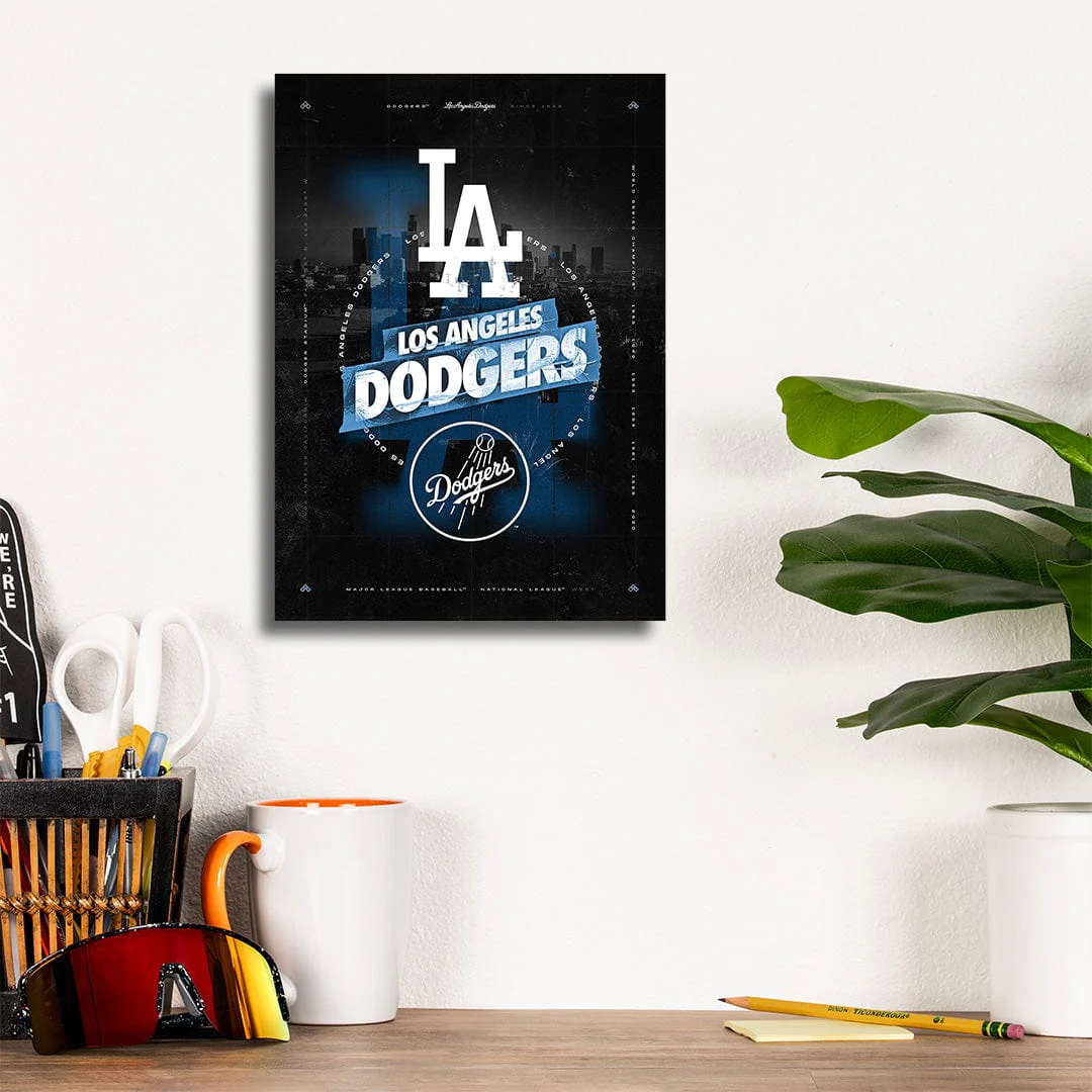 Los Angeles Dodgers City Skyline Stacked - MLB Metal Wall Art - Image 8