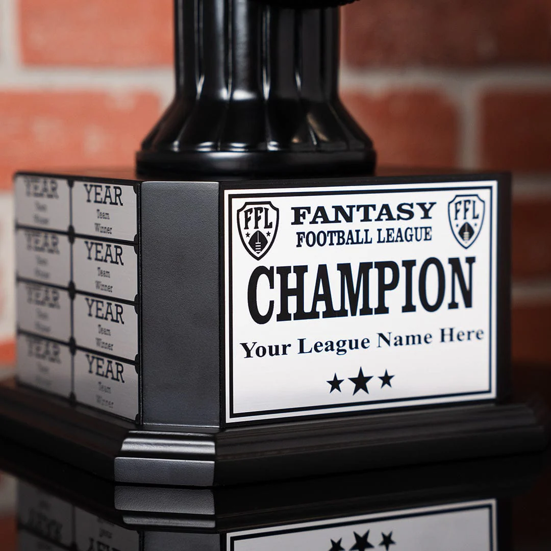 15" Perpetual Fantasy Football Trophy - Black Football - Image 3