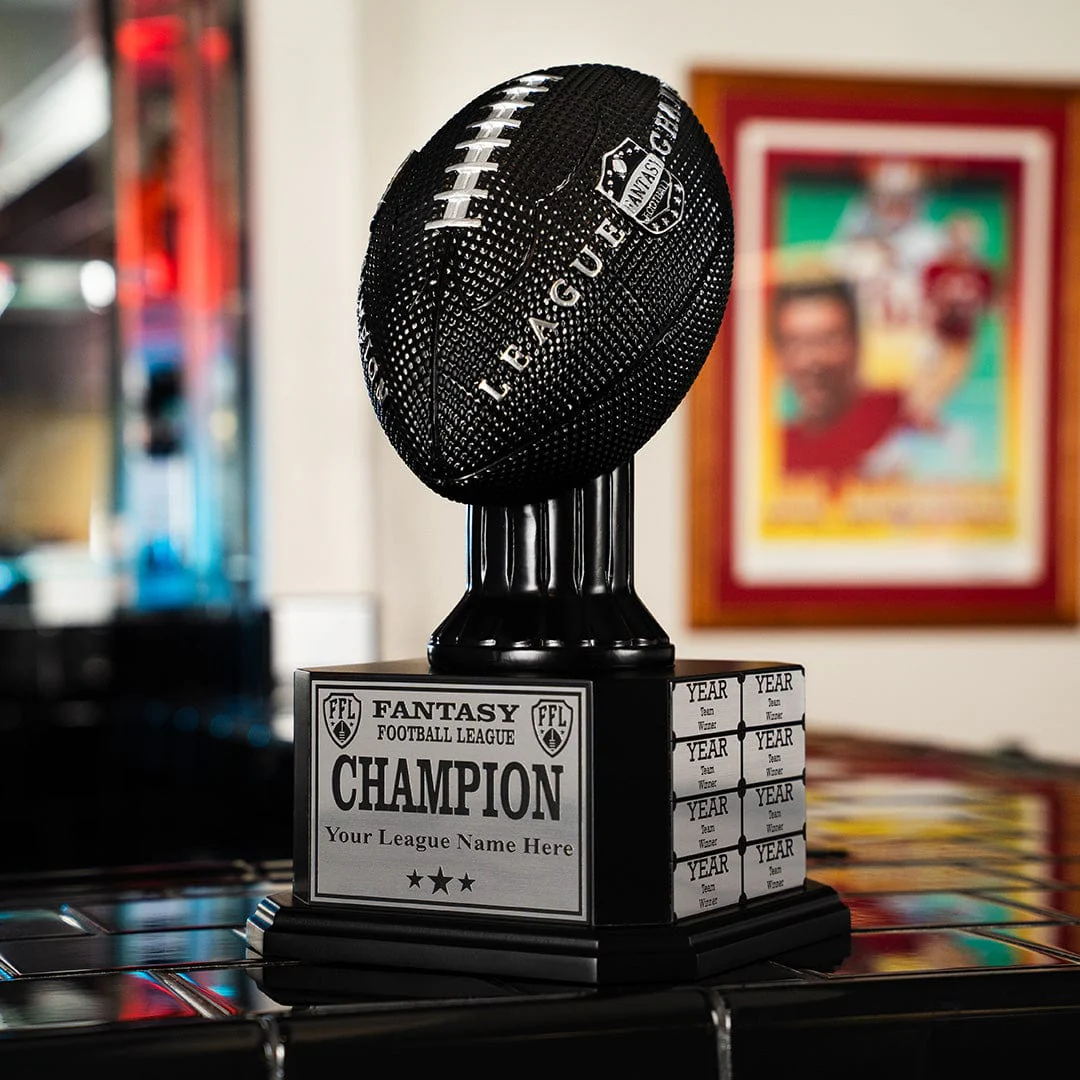 15" Perpetual Fantasy Football Trophy - Black Football - Image 4