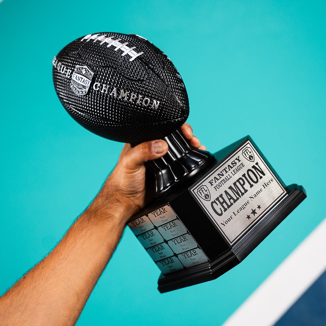 15" Perpetual Fantasy Football Trophy - Black Football - Image 6