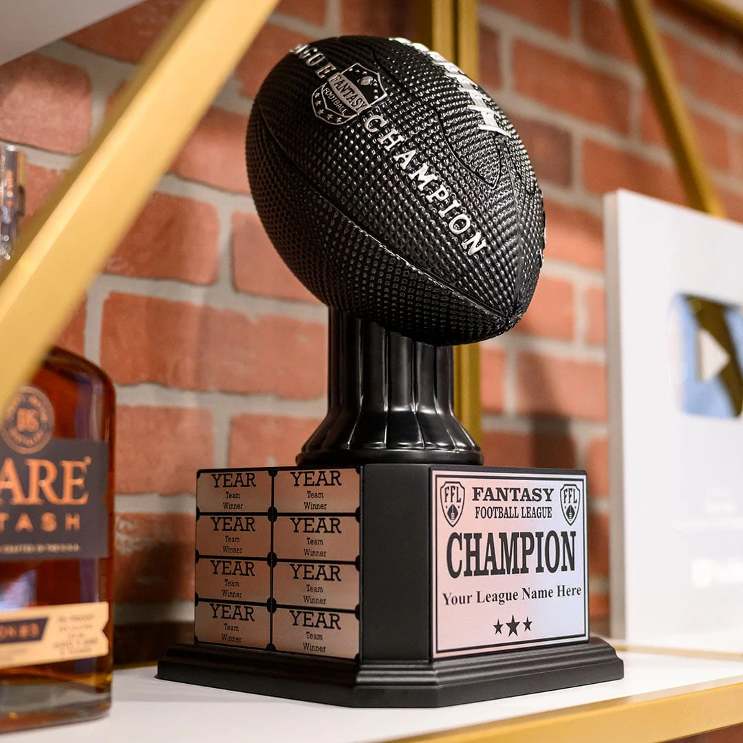 15" Perpetual Fantasy Football Trophy - Black Football - Image 7