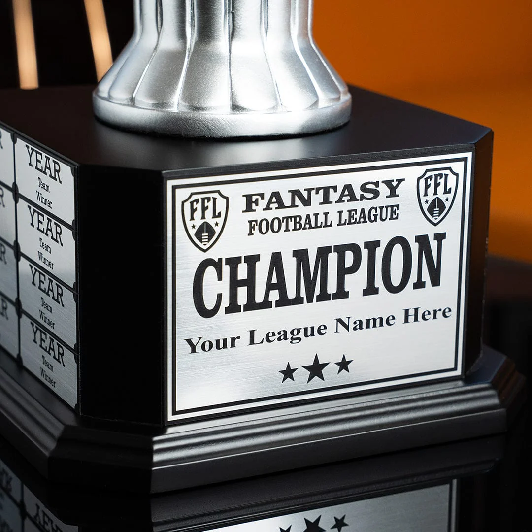 15" Perpetual Fantasy Football Trophy - Silver Football - Image 3