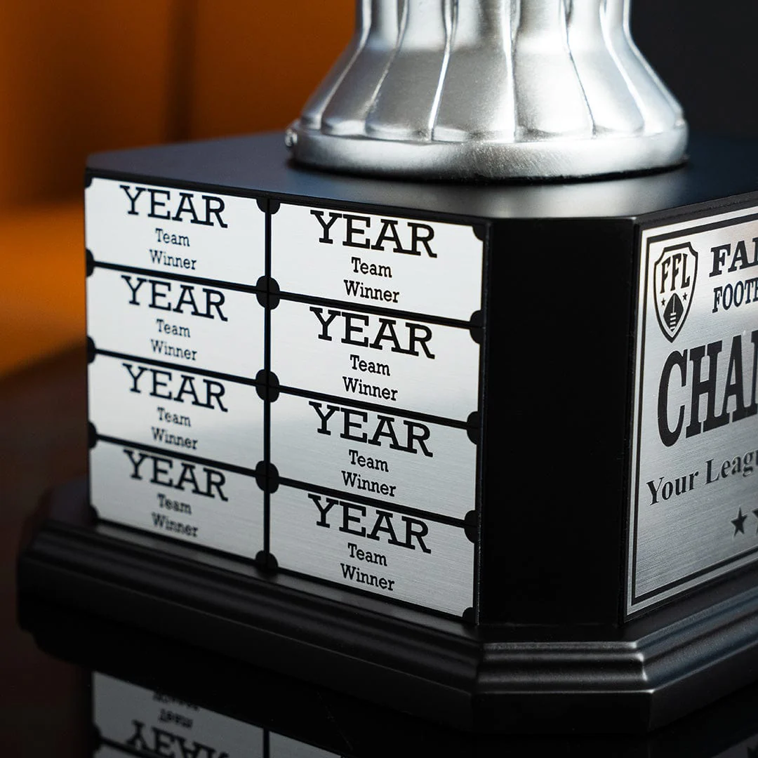 15" Perpetual Fantasy Football Trophy - Silver Football - Image 6