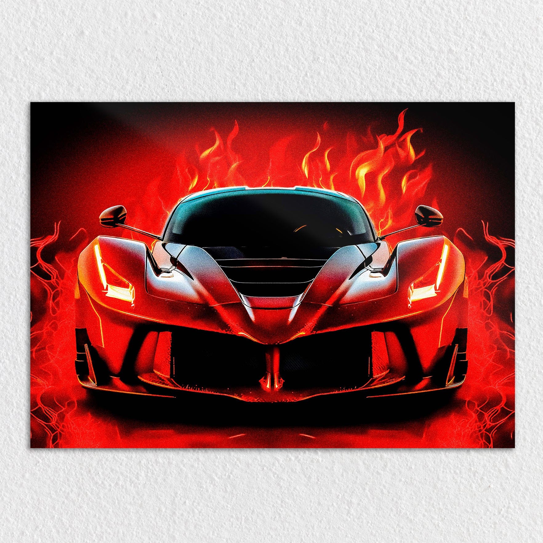 Red Sports Car Flames - Metal Wall Art - Image 7