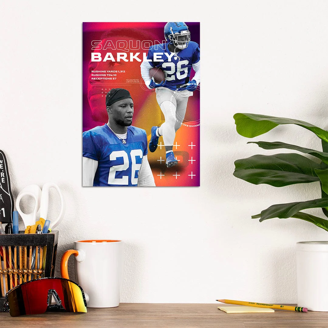 Saquon Barkley Stats Run - Metal Wall Art - Image 6