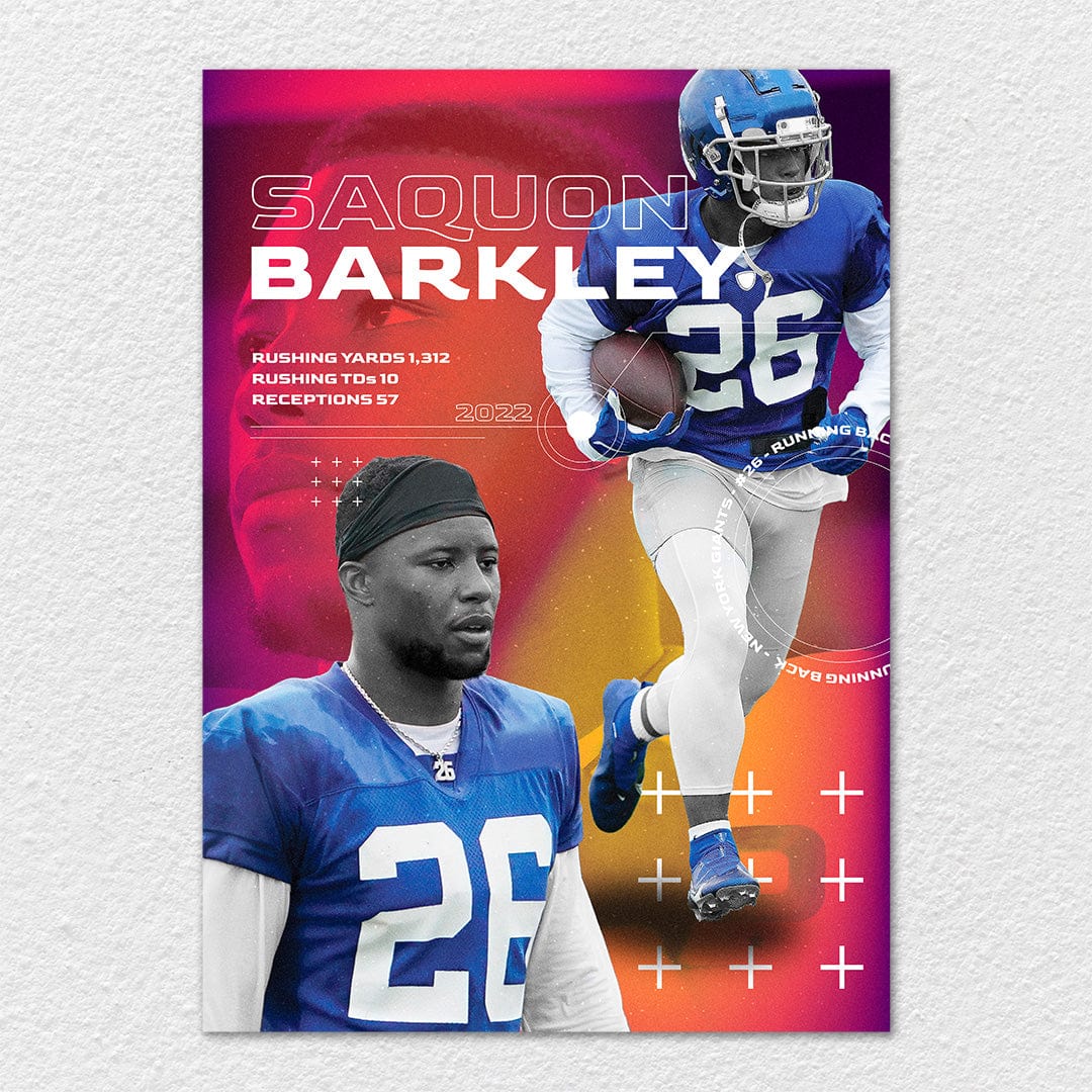 Saquon Barkley Stats Run - Metal Wall Art - Image 7