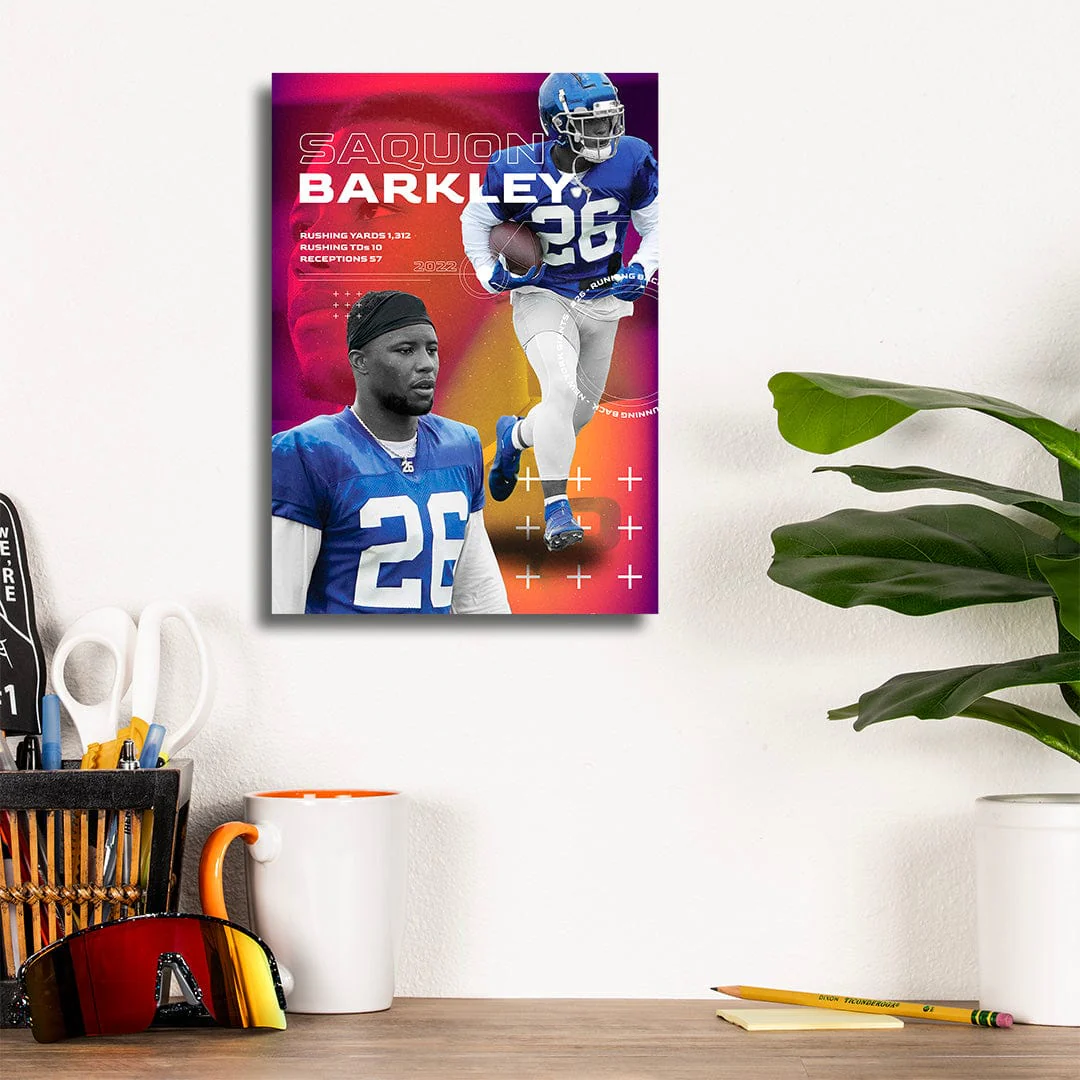 Saquon Barkley Stats Run - Metal Wall Art - Image 8