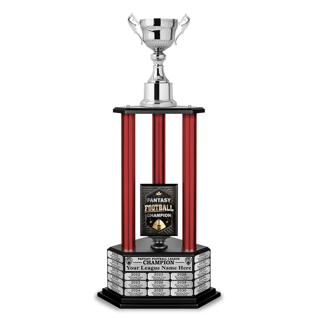 26"-56" Fantasy Football Perpetual Trophy - Silver Cup - Image 11