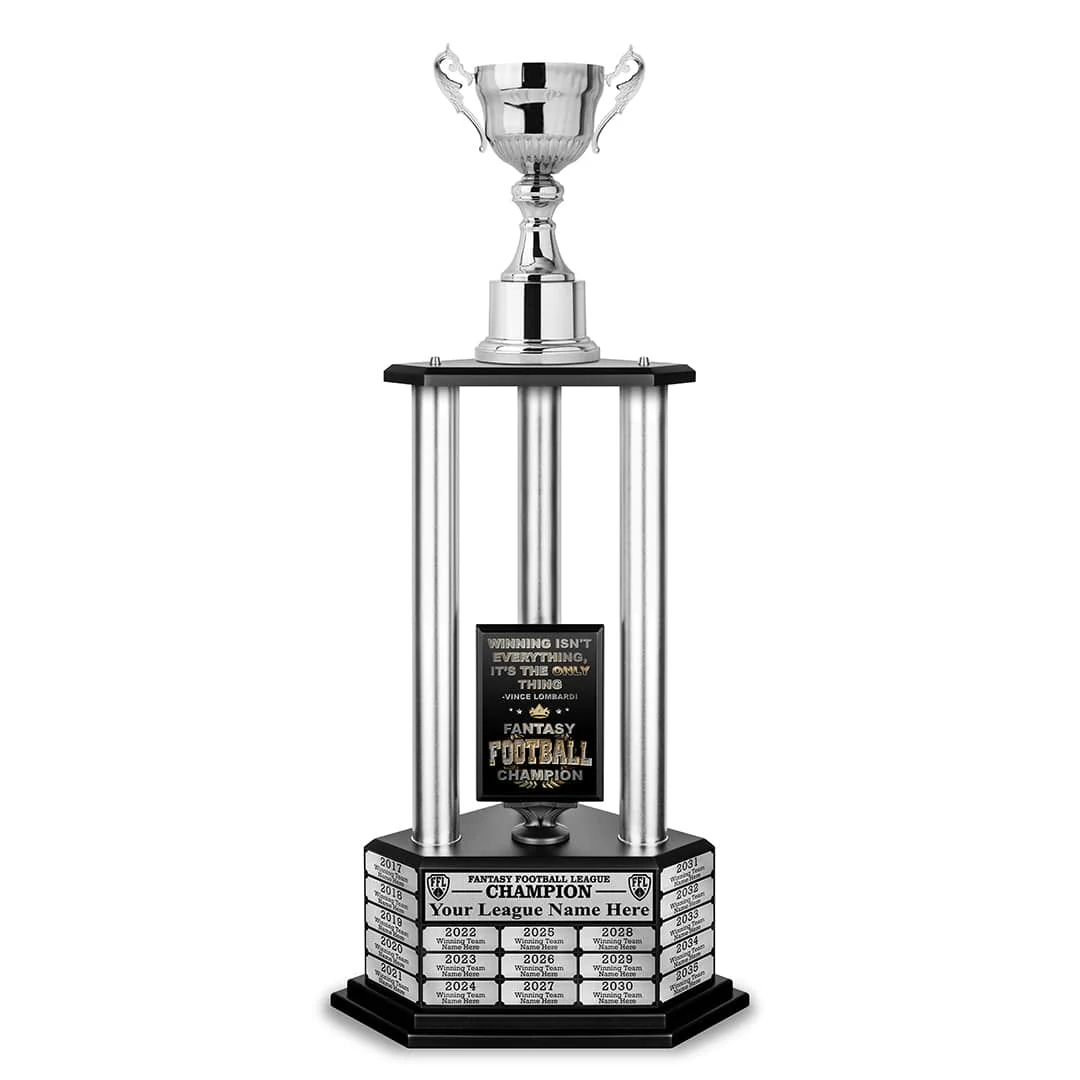 26"-56" Fantasy Football Perpetual Trophy - Silver Cup - Image 12