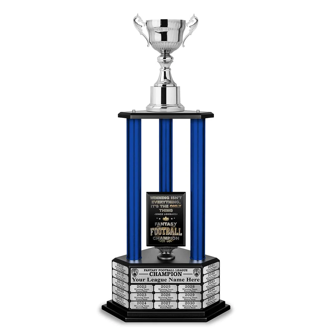 26"-56" Fantasy Football Perpetual Trophy - Silver Cup - Image 14