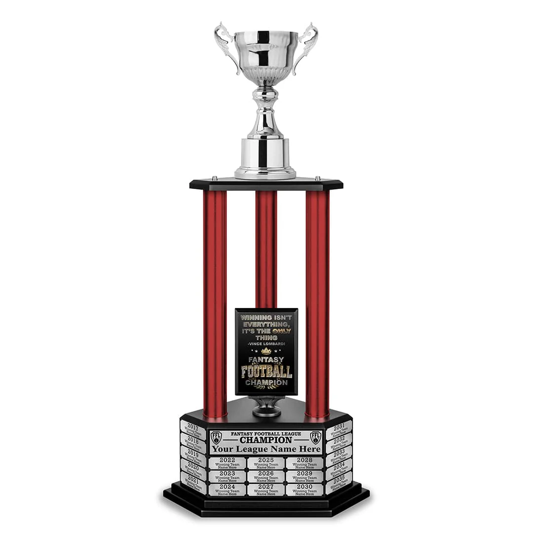 26"-56" Fantasy Football Perpetual Trophy - Silver Cup - Image 15