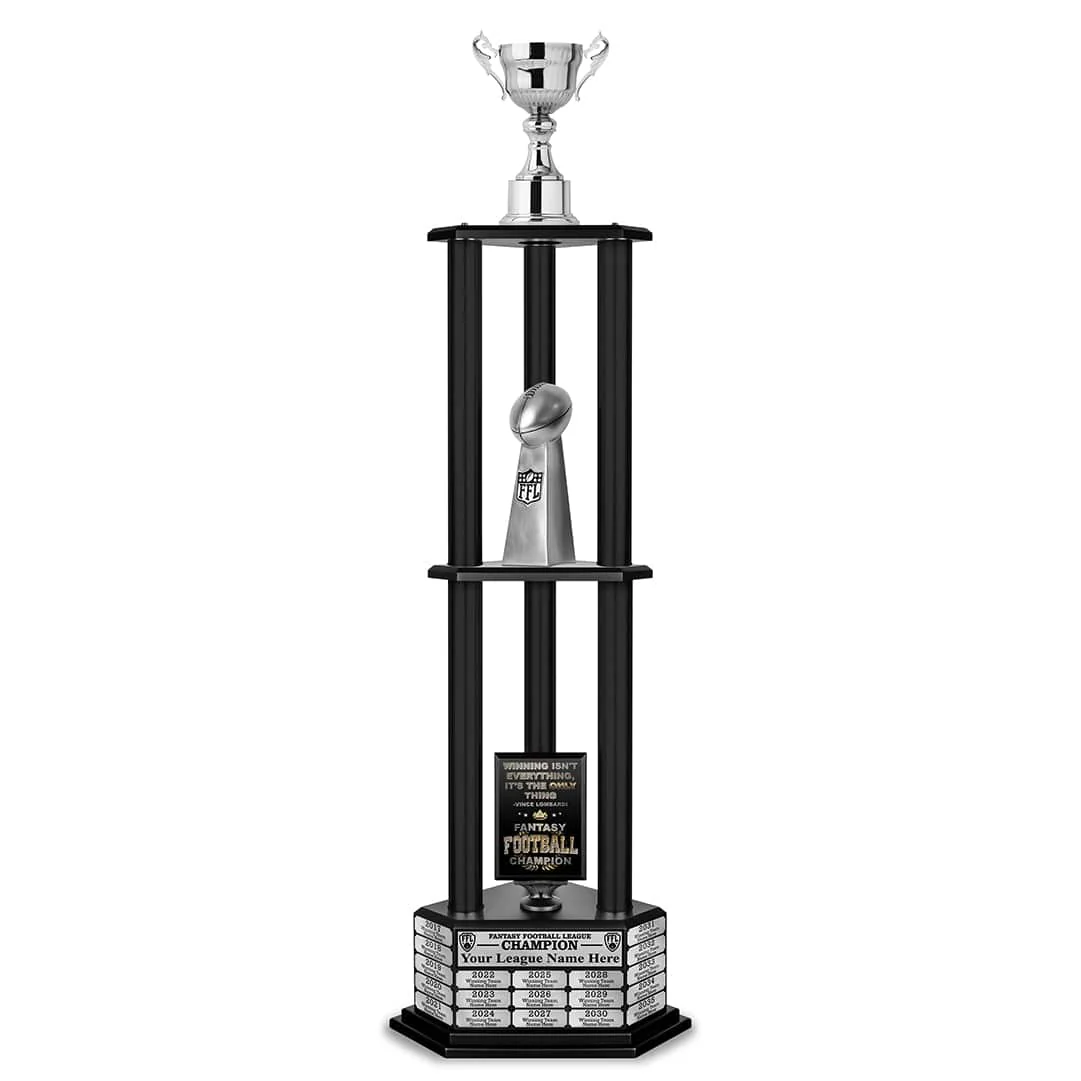 26"-56" Fantasy Football Perpetual Trophy - Silver Cup - Image 17