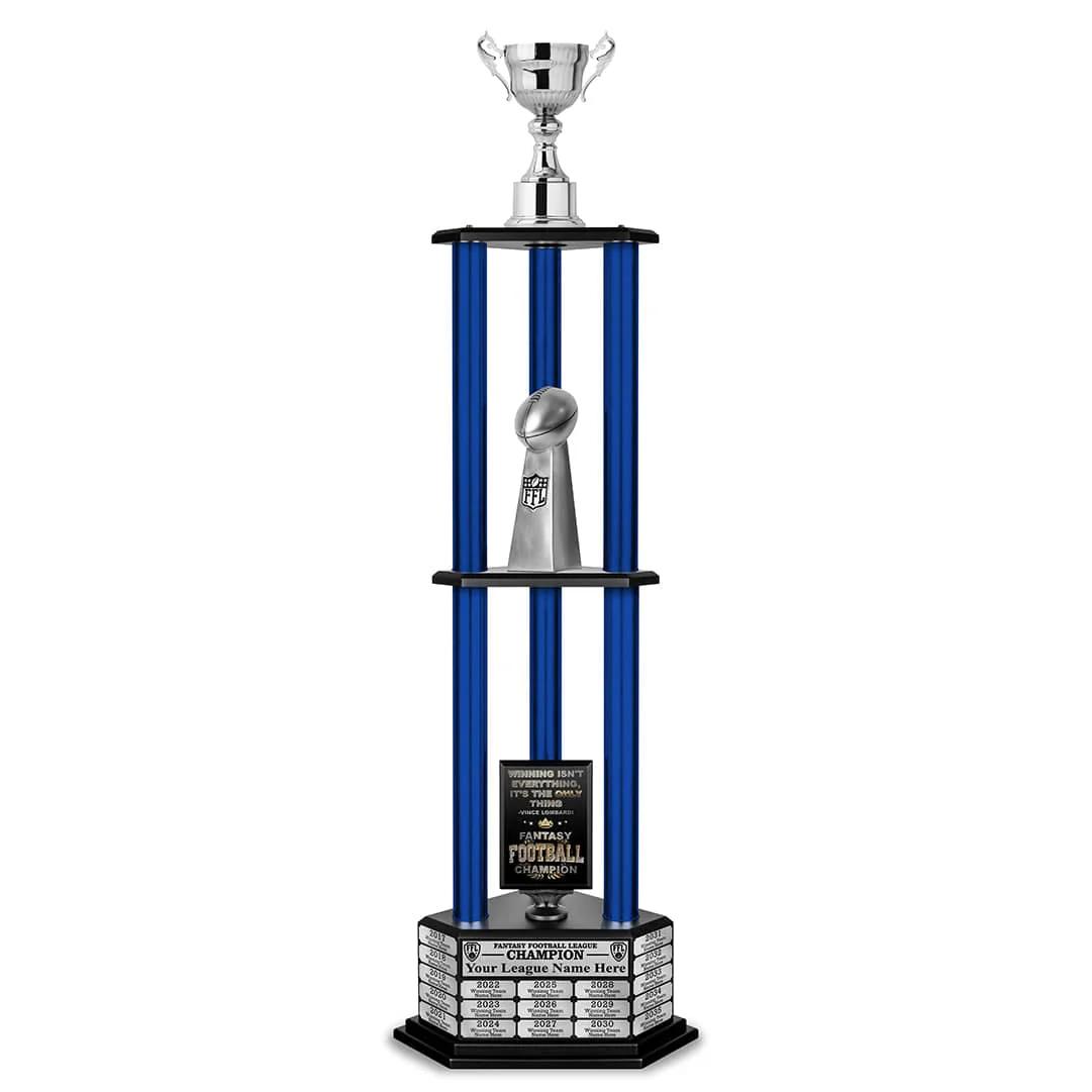 26"-56" Fantasy Football Perpetual Trophy - Silver Cup - Image 18