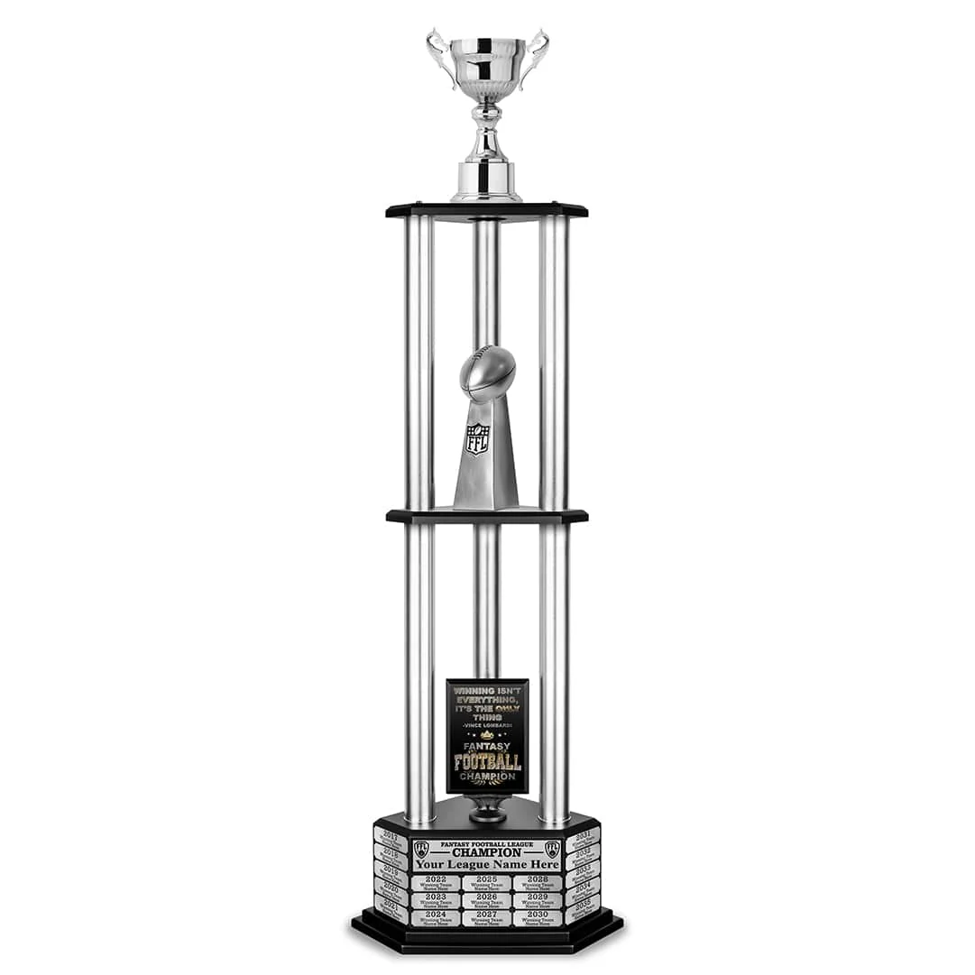 26"-56" Fantasy Football Perpetual Trophy - Silver Cup - Image 20