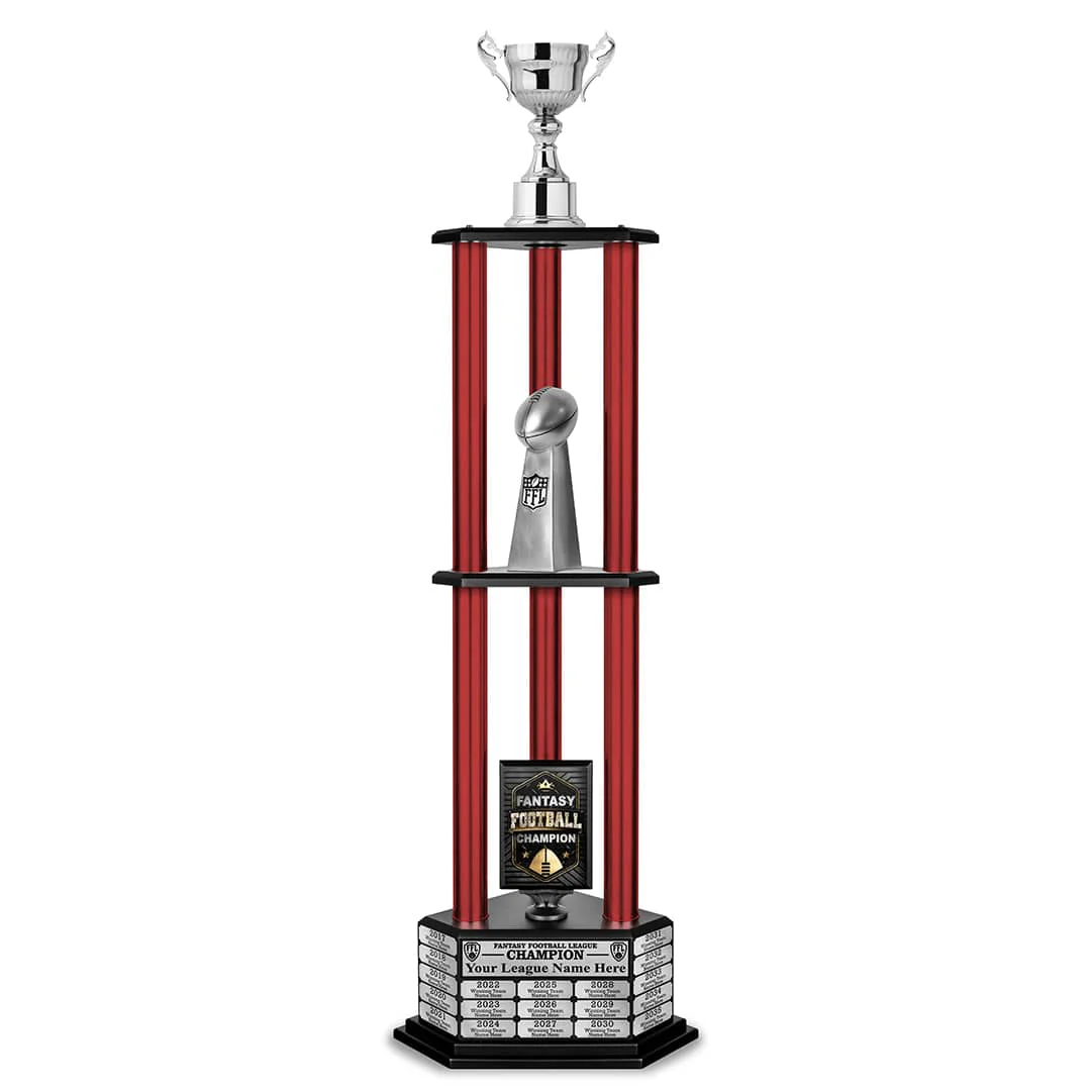 26"-56" Fantasy Football Perpetual Trophy - Silver Cup - Image 22