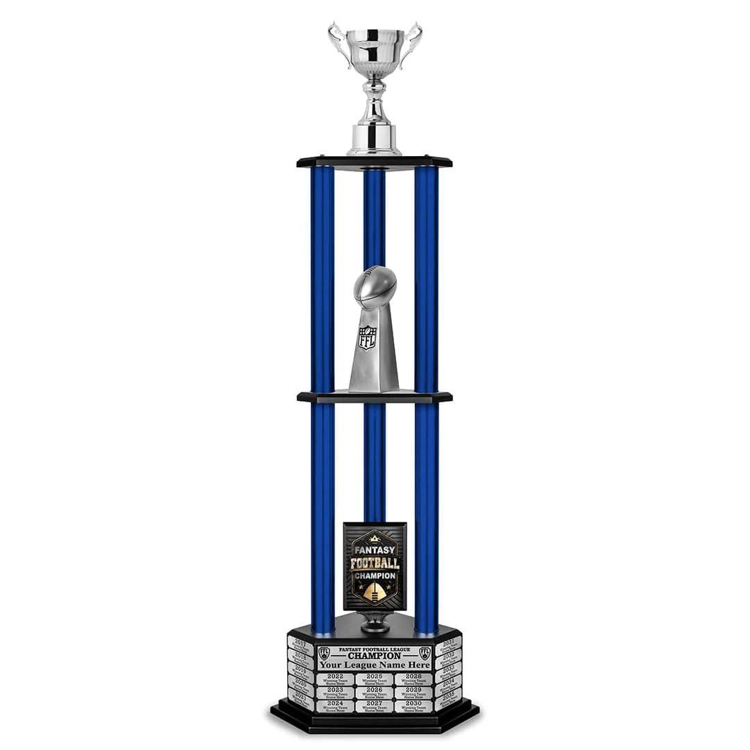 26"-56" Fantasy Football Perpetual Trophy - Silver Cup - Image 23