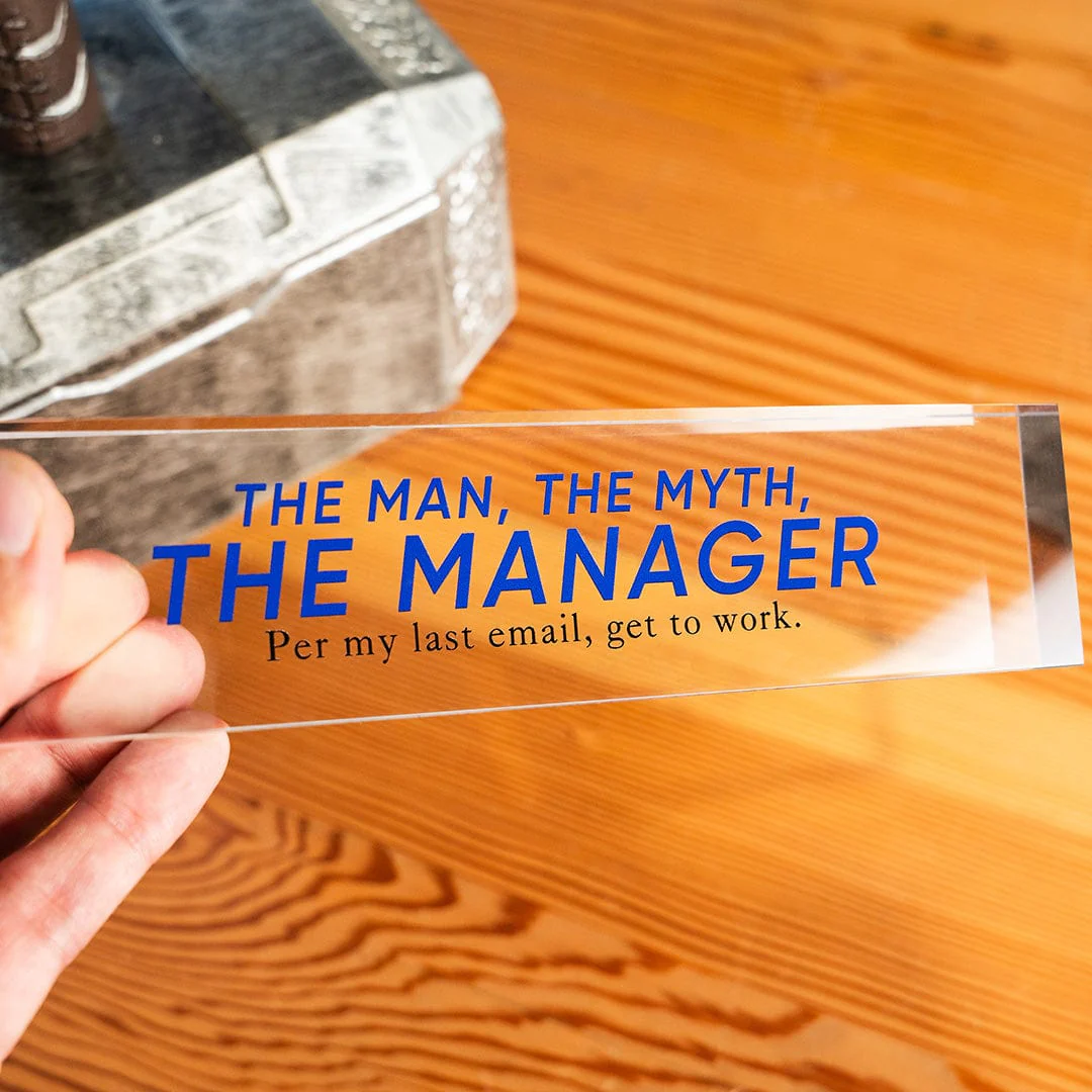 8" The Man, The Myth Acrylic Desk Name Plate - Image 3