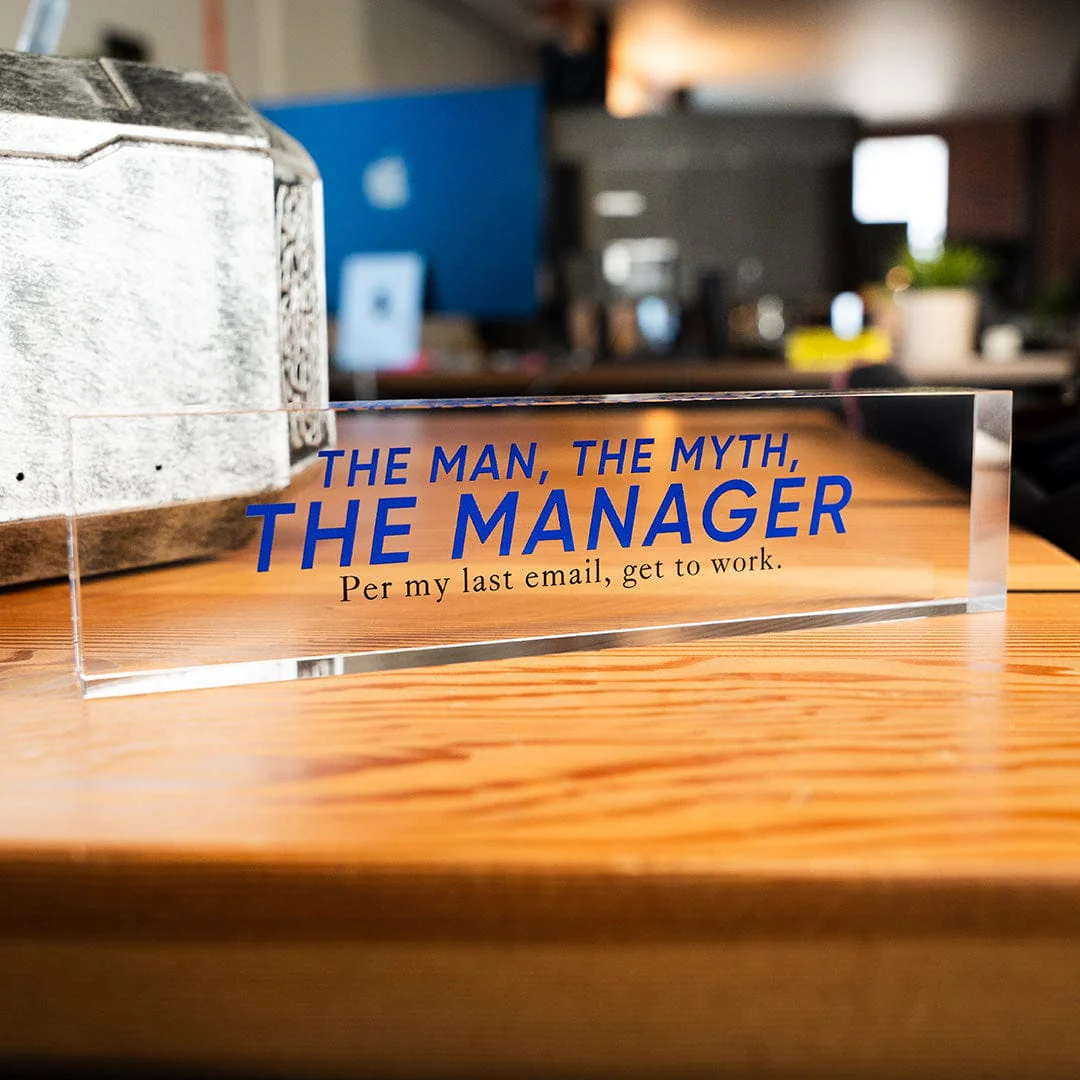 8" The Man, The Myth Acrylic Desk Name Plate - Image 4