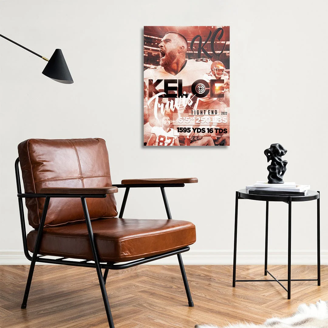 Travis Kelce Stats Grain - Metal Wall Art - Image 3