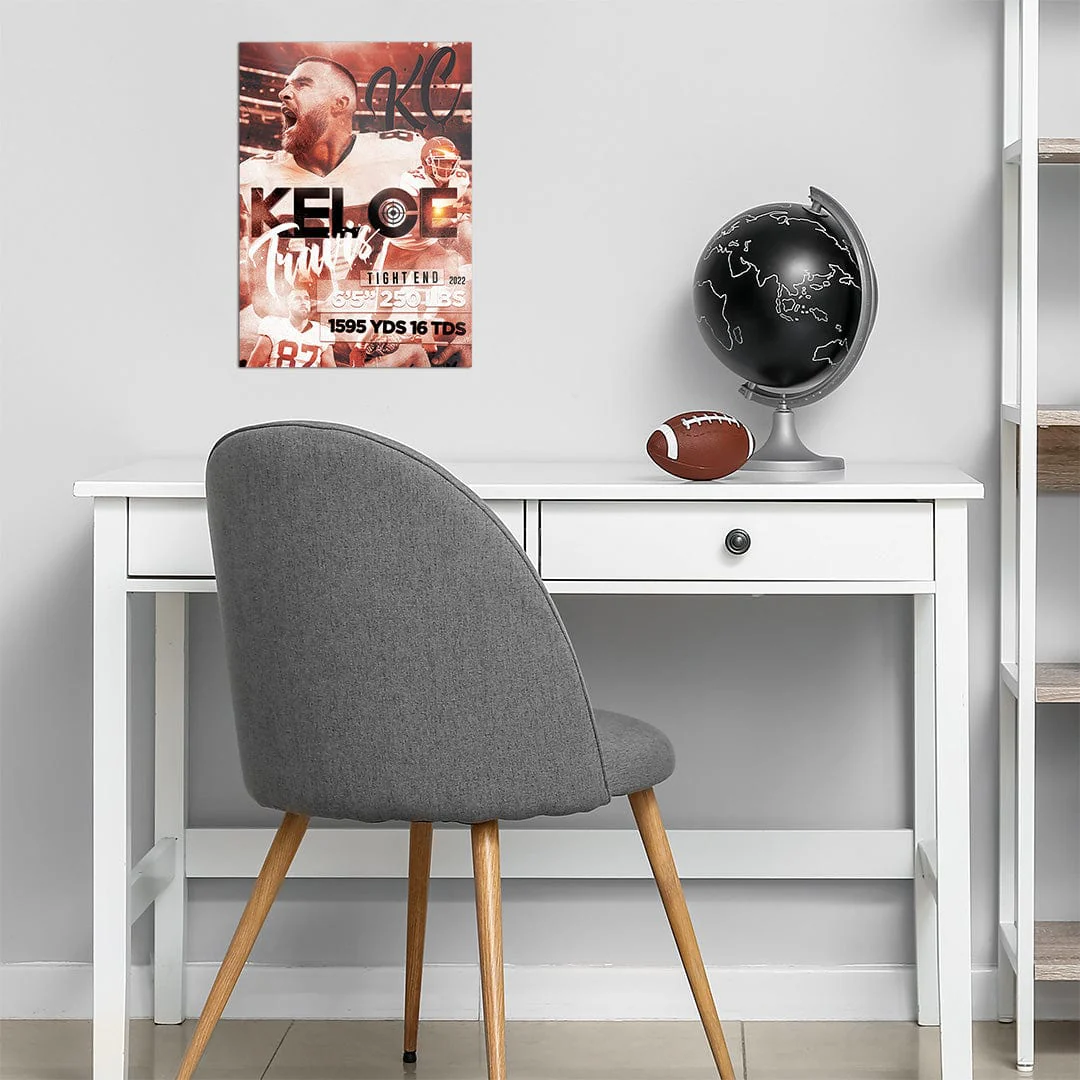 Travis Kelce Stats Grain - Metal Wall Art - Image 4