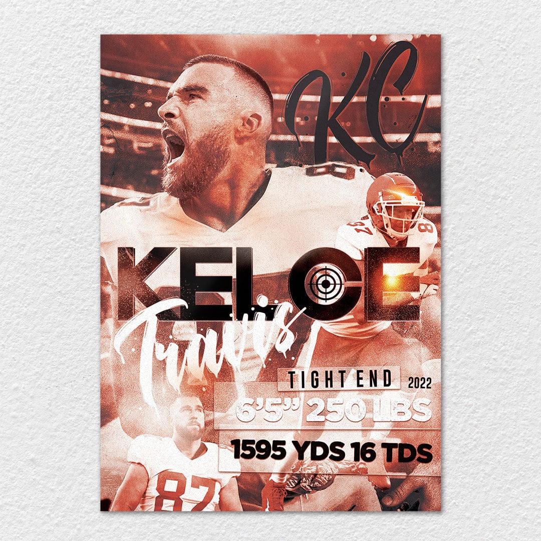 Travis Kelce Stats Grain - Metal Wall Art - Image 6