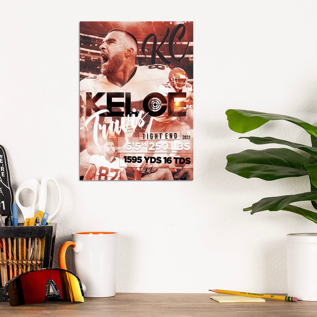 Travis Kelce Stats Grain - Metal Wall Art - Image 7