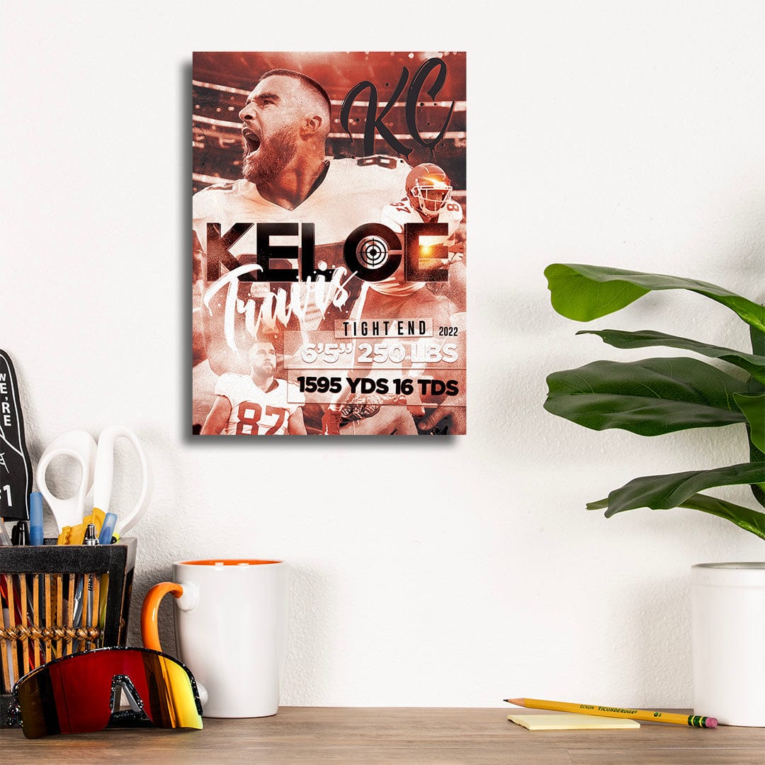 Travis Kelce Stats Grain - Metal Wall Art - Image 8