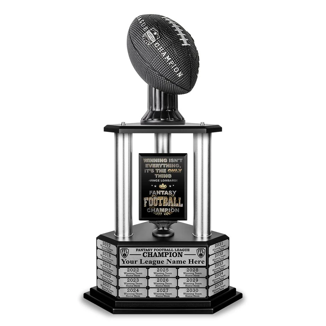 26"-56" Perpetual Fantasy Football Trophy - Black Football - Image 10